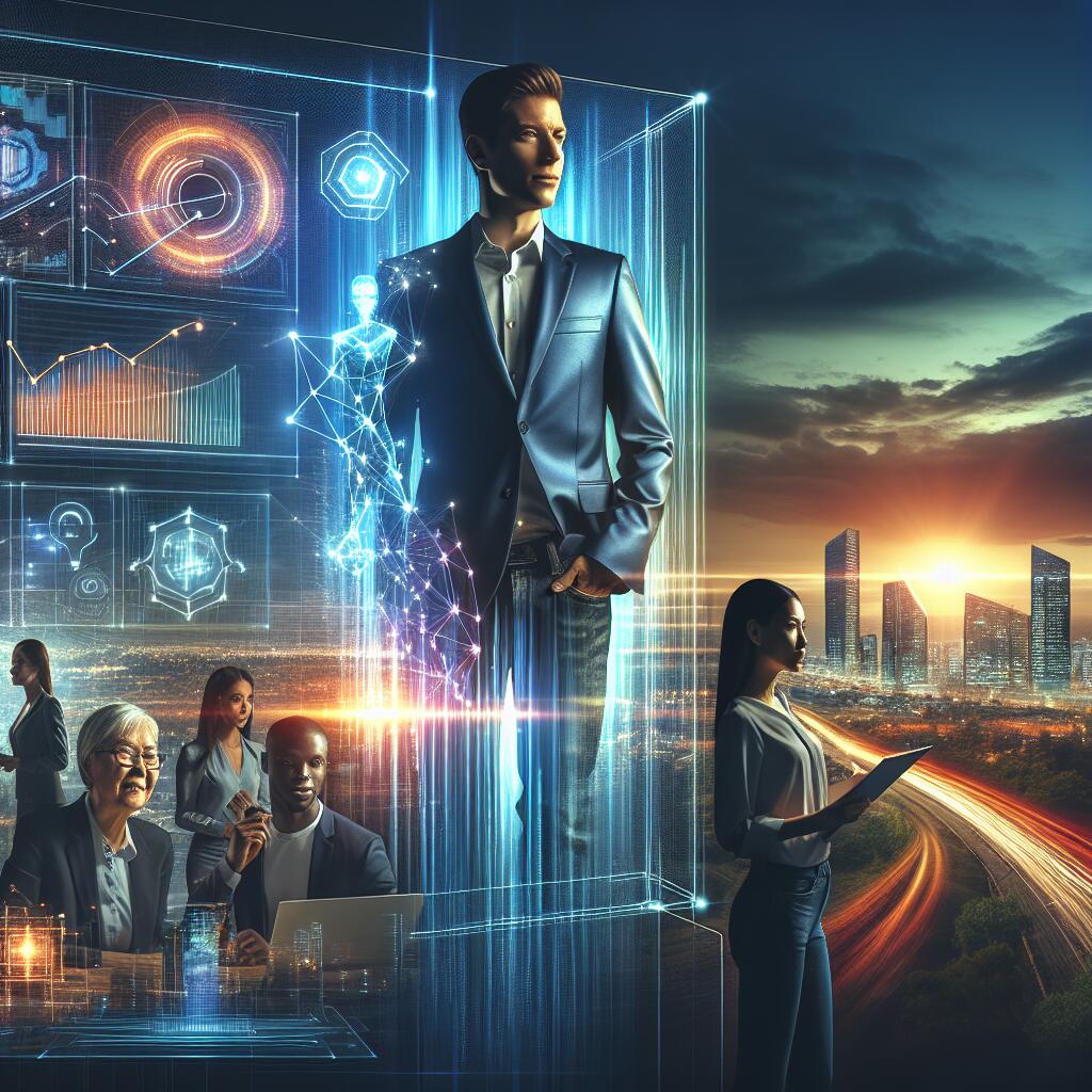 Elon Musk in front of xAI Holdings building, with futuristic charts and excited investors, showcasing record-breaking funding in AI technology.