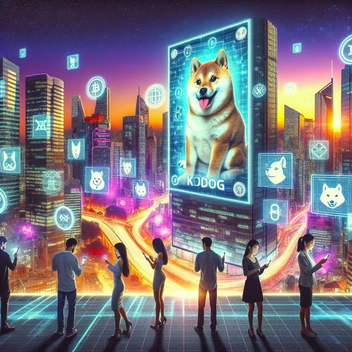 Futuristic city skyline with Dogecoin logo, emphasizing AI's impact on cryptocurrency