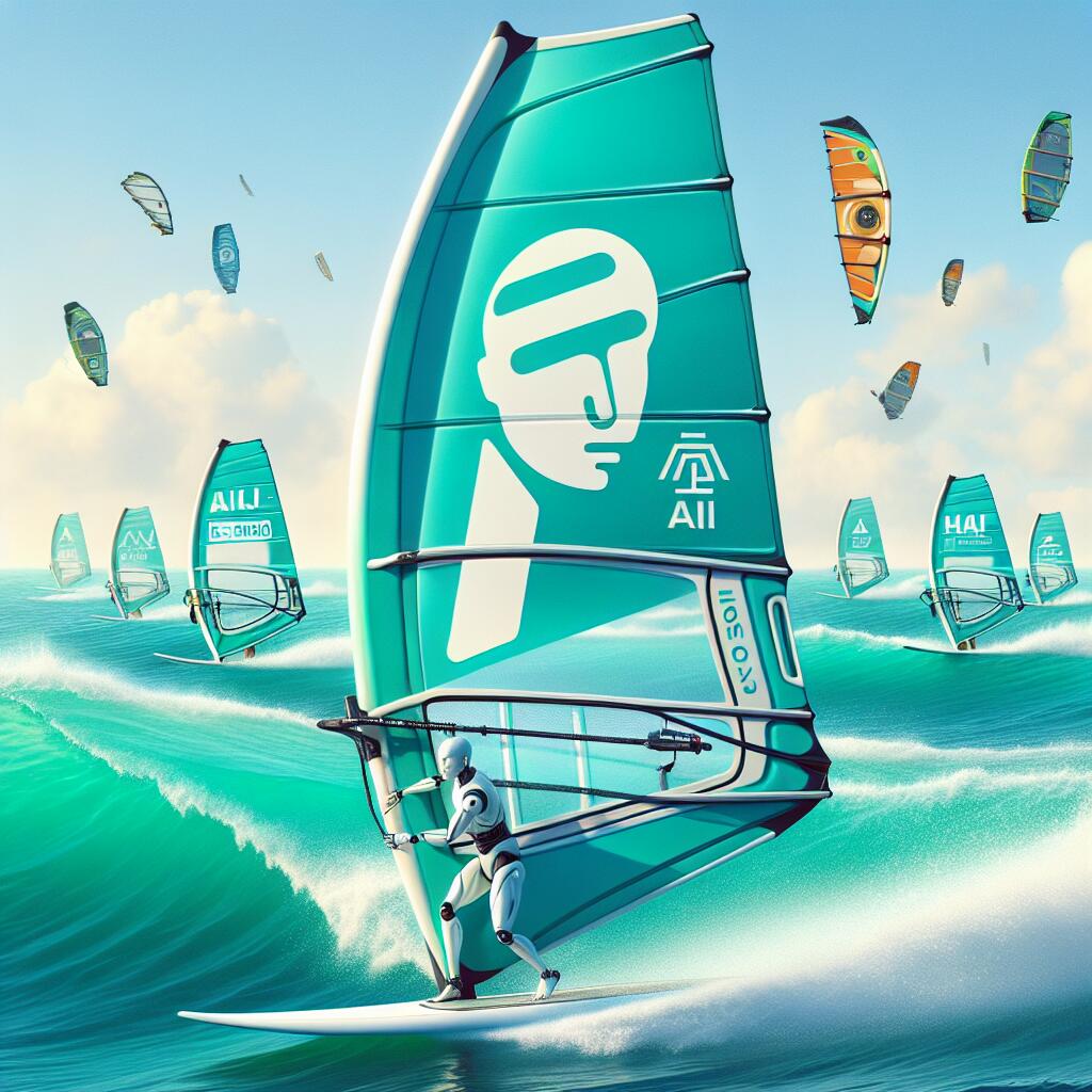 OpenAI windsurfing acquisition metaphor with windsurfers depicting competition among rival LLMs