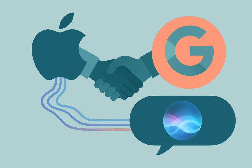 Apple's Siri interface alongside Google's Gemini AI model.