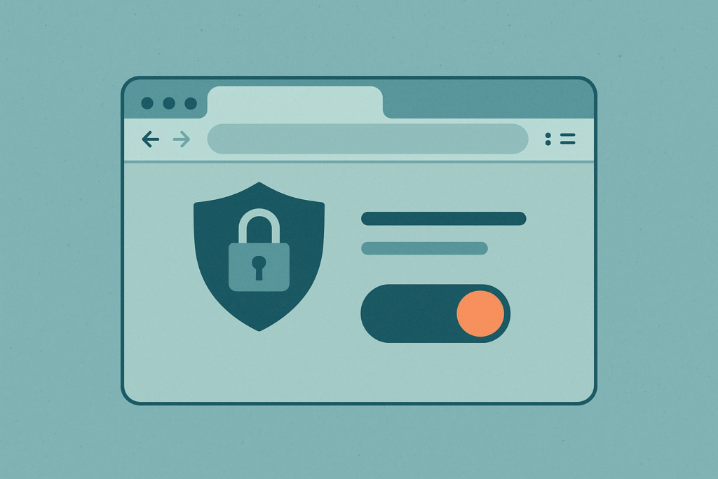 Google Chrome browser window showing security settings for agentic features.