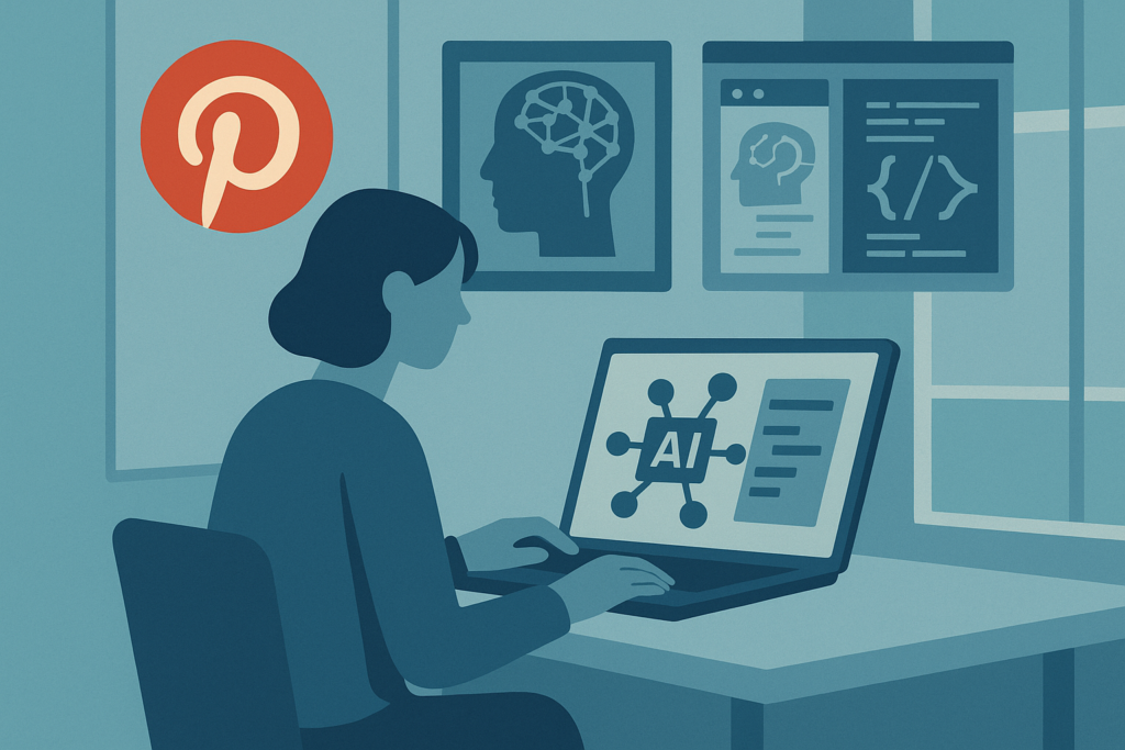 Pinterest headquarters showcasing AI technology and open source software displays.