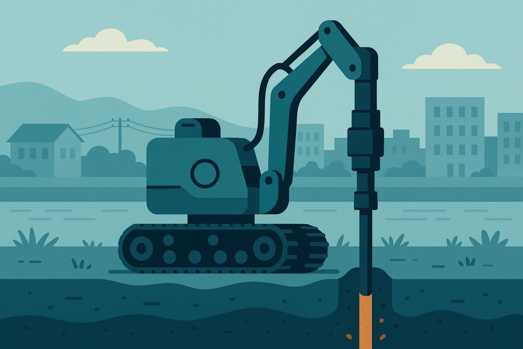 Robotic unit in San Rafael injecting wood slurry into the ground.